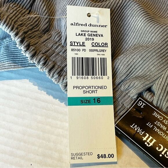 Alfred Dunner Gray Corduroy Pants Size 16 - Picture 4 of 9